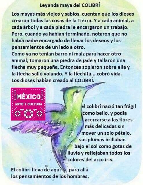 Leyenda Maya del colibrí