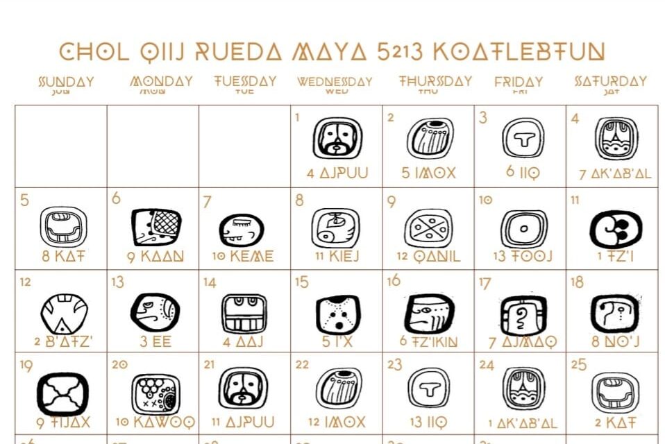 Calendario maya Chol Q’iij mes de julio