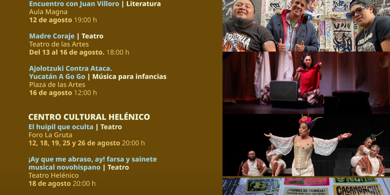 DIVERSA OFERTA CULTURAL DE TEATRO, LITERATURA, MÚSICA Y ARTE URBANO EN RECINTOS DE LA CIUDAD DE MÉXICO